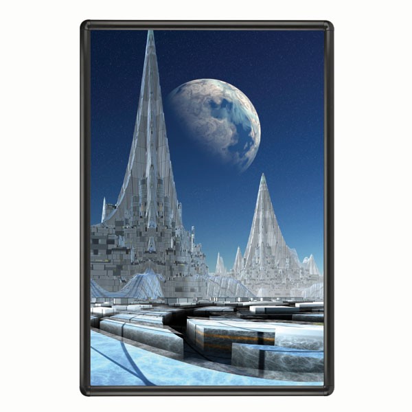 Snap Frame 24'' X 36''  Poster Size 1" Black Color Profile, Round Corner