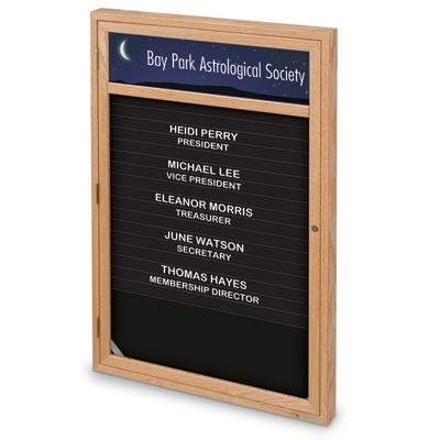 24 x 36" Single Door Enclosed Magnetic Directory Board w/ Header