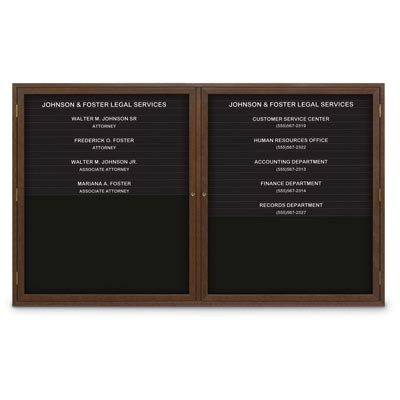 60 x 36" Double Door Standard Enclosed Magnetic Directory Board