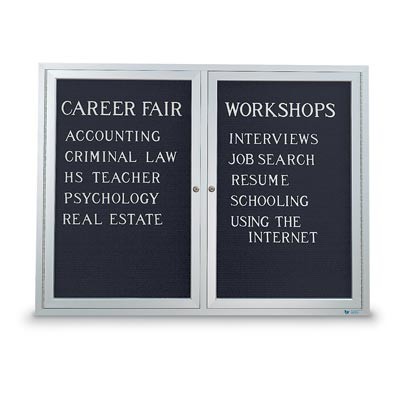 48 x 36" Double Door Standard Indoor Enclosed Letterboard