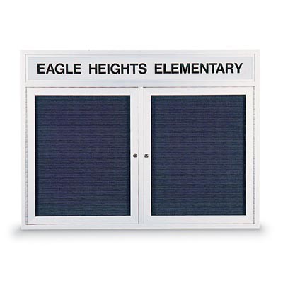 48 x 36" Double Door Indoor Enclosed Letterboard w/ Header