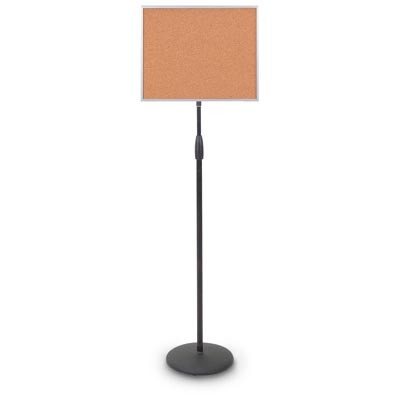 18 x 14" Aluminum Adjustable Pedestal Corkboard