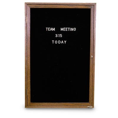 24 x 36" Illuminated Single Door Indoor Wood Enclosed Letterboard