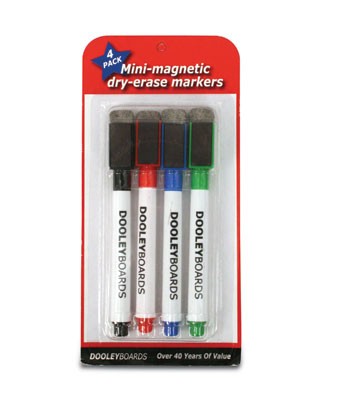 4 Dry Erase Markers with Eraser