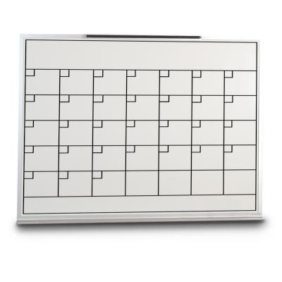 36 x 24" Porcelain Open Faced Calendar Board