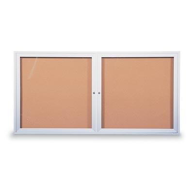 60 x 36" Double Door Standard Outdoor Enclosed Corkboards