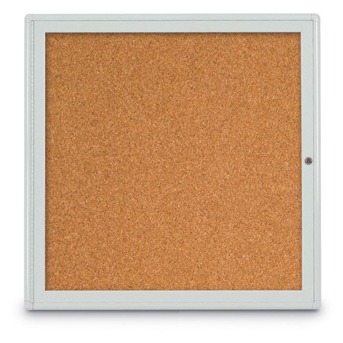 36 x 36" Single Door Radius Corner- Indoor Enclosed Corkboard