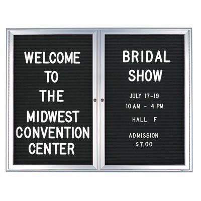 42 x 32" Double Door Standard Outdoor Enclosed Letterboard with Radius Frame