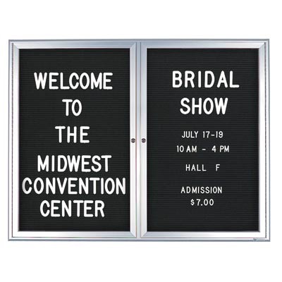 48 x 36" Double Door Standard Outdoor Enclosed Letterboard with Radius Frame