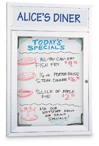 18 x 24" Single Door Outdoor Enclosed Dry/Wet Erase Board w/ Header