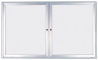 48 x 36" Double Door Standard Radius Indoor Standard Radius Enclosed Dry/Wet Erase Board