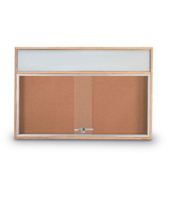 36 x 24" Standard Wood Sliding Door Corkboards w/ Illuminated Header