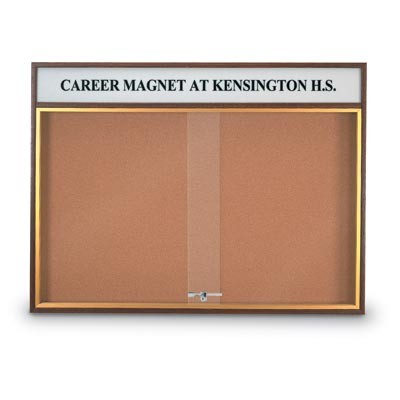 48 x 36" Standard Wood Sliding Door Corkboards w/ Header