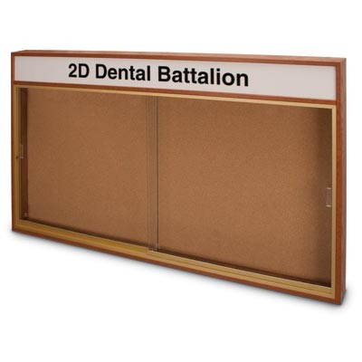 72 x 36" Standard Wood Sliding Door Corkboards w/ Illuminated Header