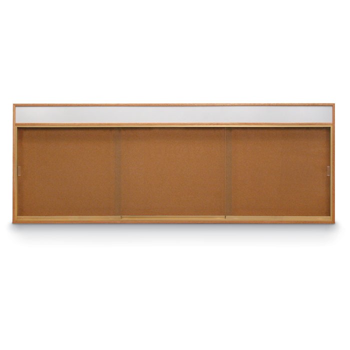 96 x 36" Standard Wood Sliding Door Corkboards w/ Header