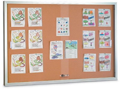 60 x 36" Sliding Glass Door Corkboards with Traditional Frame