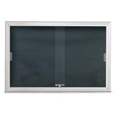 96 x 48" Radius Sliding Glass Door Enclosed Letterboard