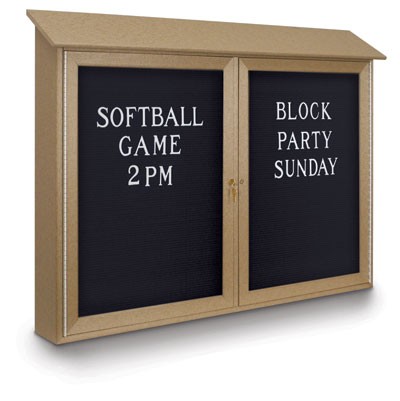 52 x 40" Double Door Enclosed Letterboard Message Center