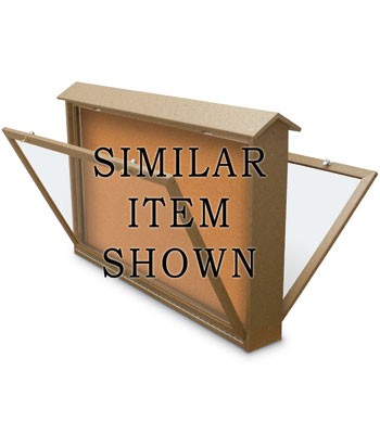 45 x 36" Double-Sided Bottom Hinge Enclosed Cork Message Center