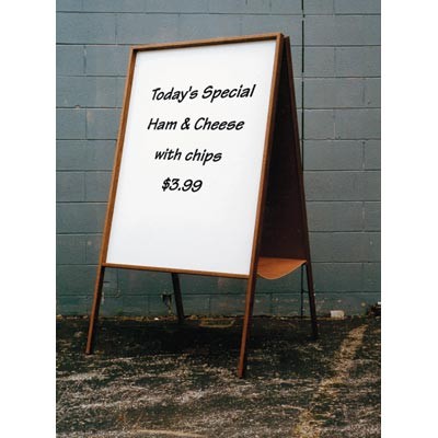 22 x 38" x 1/2" Light Oak Dry Erase Sandwich Board