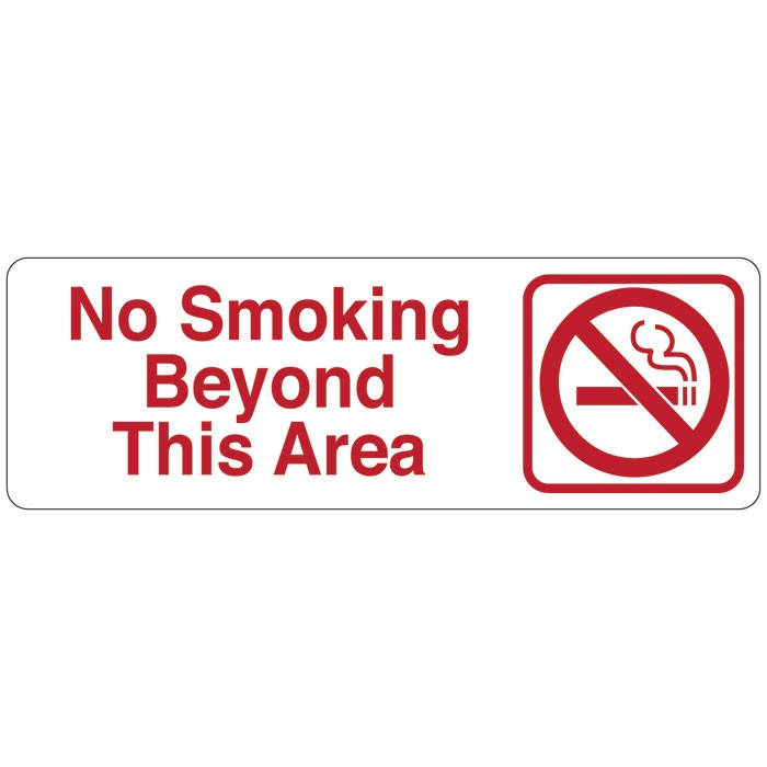 No Smoking Beyond This Area Directional Sign
