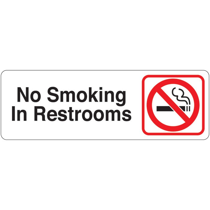 No Smoking In Restrooms Directional Sign