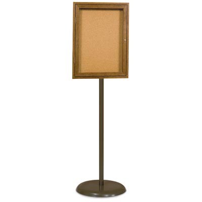 Bronze Base/ Wood Frame Pedestal Corkboard