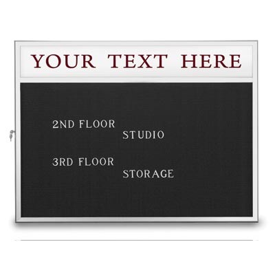 42 x 32" Slim Style Radius Framed Enclosed Letterboard