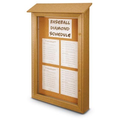 38 x 54" Single Door Enclosed Cork Message Centers