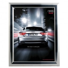 Snap Frame 8.5'' X 11'' Poster Size 1" Chrome Look Profile, Mitered Corner