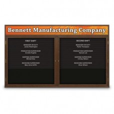 60 x 36" Double Door Illuminated Enclosed Magnetic Directory Board w/ Header