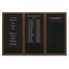 72 x 48" Triple Door Illuminated Enclosed Magnetic Directory Board