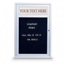 24 x 36" Single Door Indoor Enclosed Letterboard w/ Header