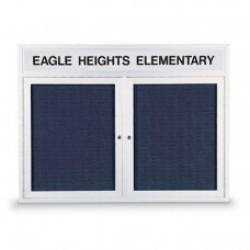 48 x 36" Double Door Indoor Enclosed Letterboard w/ Header