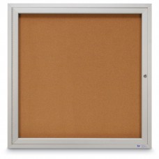 36 x 36" Single Door Illuminated Outdoor Enclosed Corkboards