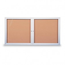 48 x 36" Double Door Illuminated Indoor Enclosed Corkboards