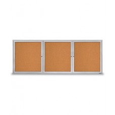 96 X 36" Triple Door Standard Outdoor Enclosed Corkboards