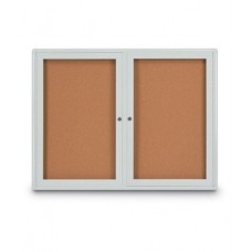 42 x 32" Double Door Radius Corner- Indoor Enclosed Corkboard