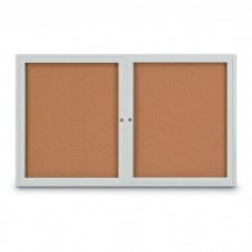 60 x 36" Double Door Radius Corner- Indoor Enclosed Corkboard