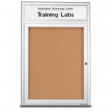 18 x 24" Single Door Radius Frame w/Header- Indoor Enclosed Corkboard