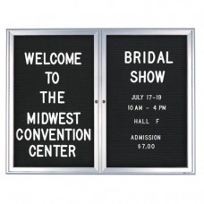 48 x 36" Double Door Standard Indoor Enclosed Letterboard with Radius Frame