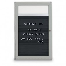 24 x 36" Single Door Outdoor Enclosed Letterboard with Radius Frame w/ Header