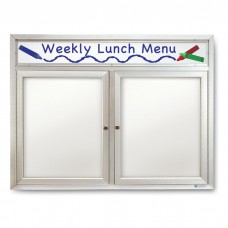 60 x 36" Double Door Outdoor Enclosed Dry/Wet Erase Board w/ Header