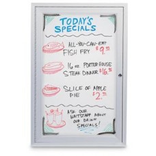 72 x 48" Triple Door Indoor Enclosed Dry/Wet Erase Board w/ Header