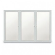 72 x 48" Triple Door Standard Radius Frame Indoor Enclosed Dry/Wet Erase Board