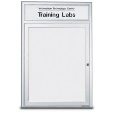 60 x 36" Double Door Standard Radius Indoor Standard Radius Enclosed Dry/Wet Erase Board w/ Header