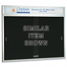 96 x 48" Sliding Glass Door Enclosed Letterboard W/ Header