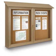 45 x 30" Double Door Enclosed Cork Message Center