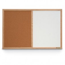 96 x 48" Hard Wood Framed Dry Erase and Cork Combo Board