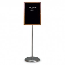 Chrome Base/ Wood Frame Pedestal Letterboard